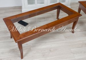 TT19 120 Tavolino Da Salotto In Noce Con Vetro 120x60 Cm 06